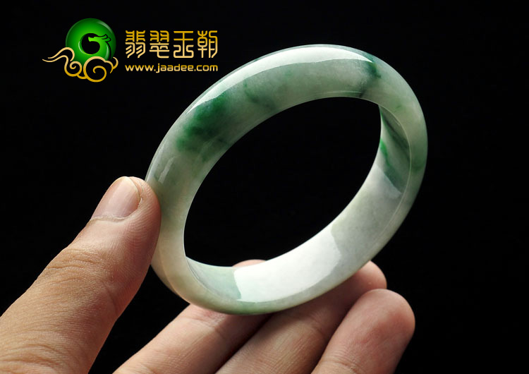 糯冰种飘花缅甸翡翠A货手镯（54.4mm）