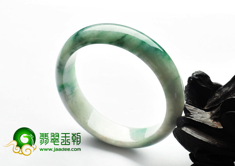糯冰种飘花缅甸翡翠A货手镯（54.4mm）
