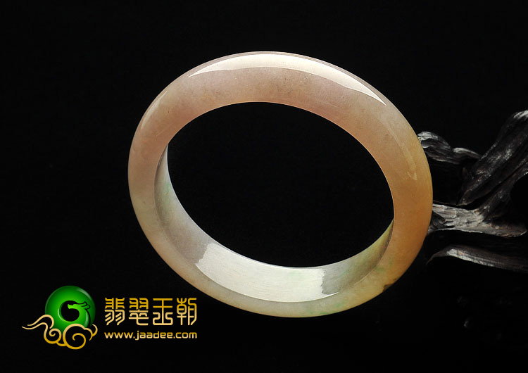 糯冰种三彩缅甸翡翠A货手镯（56.6mm）