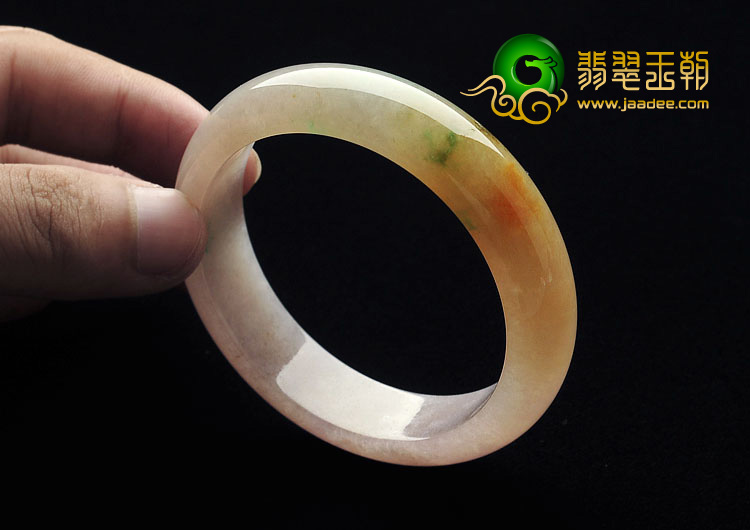 糯冰种三彩缅甸翡翠A货手镯（56.6mm）