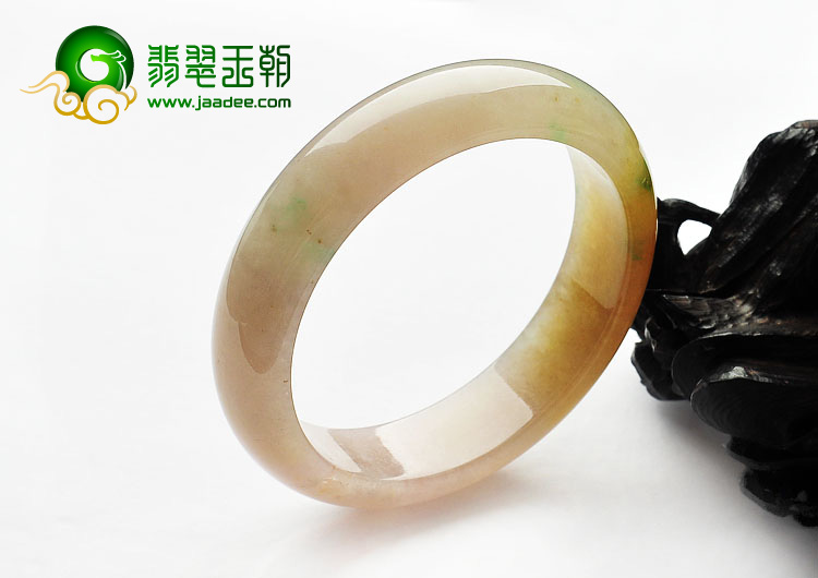 糯冰种三彩缅甸翡翠A货手镯（56.6mm）