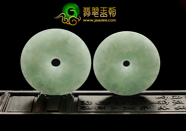 糯冰种晴水缅甸翡翠A货平安扣挂件（一对）