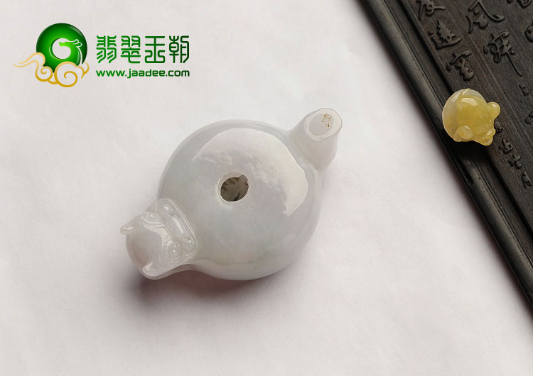 糯冰种晴水黄翡缅甸翡翠A货玉壶小摆件