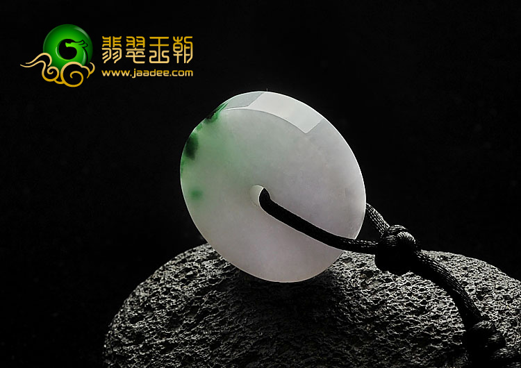糯冰种春带彩缅甸翡翠A货平安扣挂件