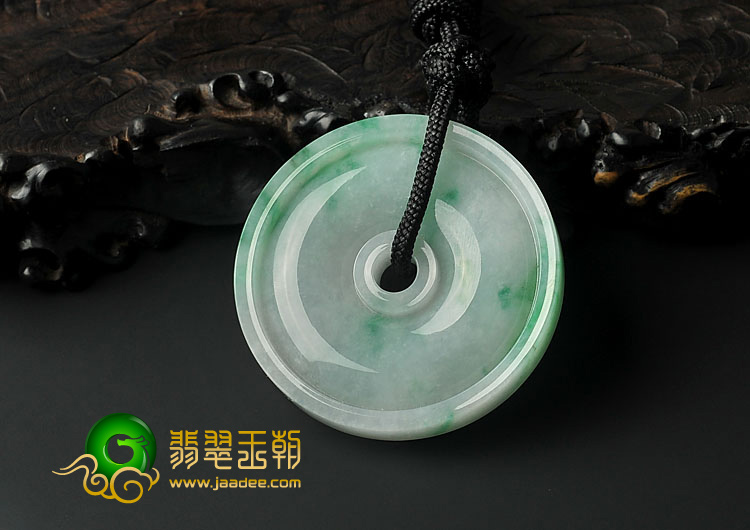 糯冰种飘翠缅甸翡翠A货平安扣挂件