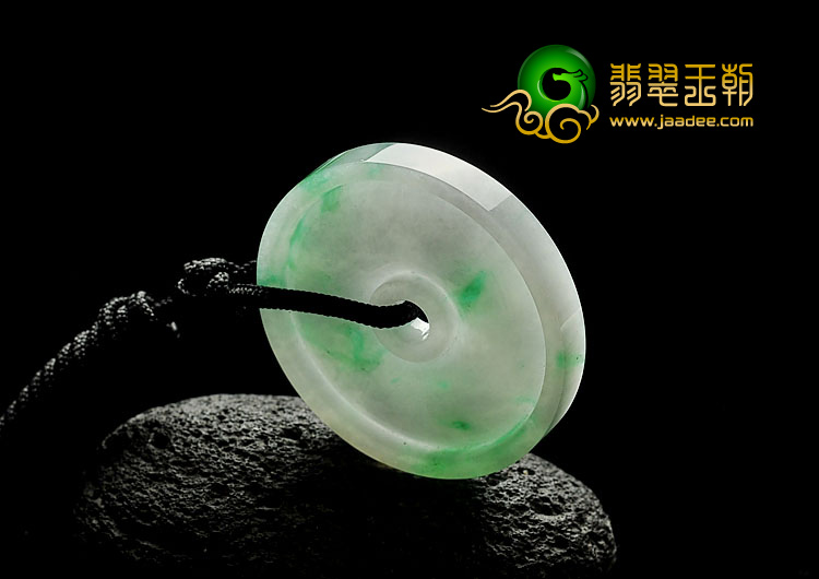 糯冰种飘翠缅甸翡翠A货平安扣挂件