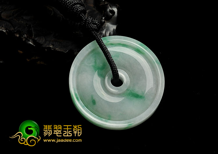 糯冰种飘翠缅甸翡翠A货平安扣挂件