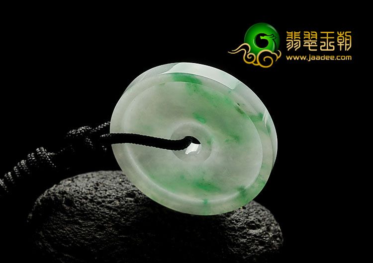糯冰种飘翠缅甸翡翠A货平安扣挂件