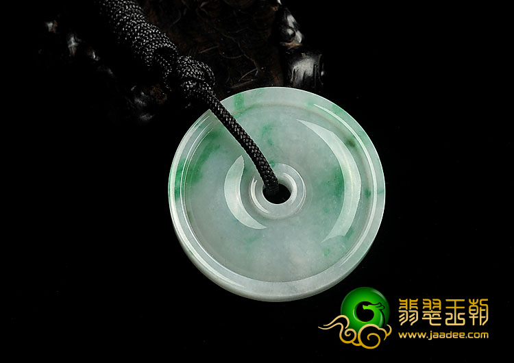 糯冰种飘翠缅甸翡翠A货平安扣挂件