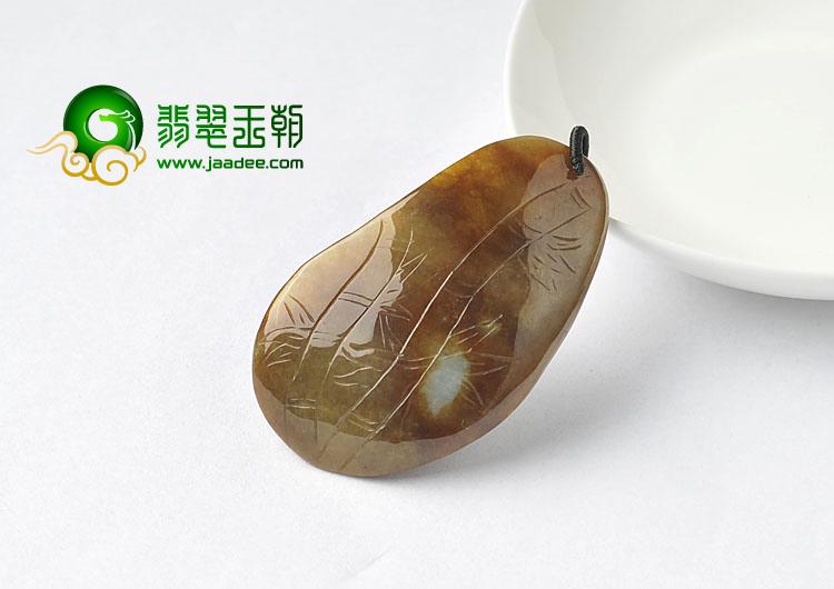糯冰种褐黄翡缅甸翡翠A货飞龙挂件