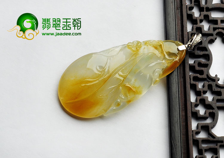 冰种黄翡缅甸翡翠A货灵猴献寿挂件