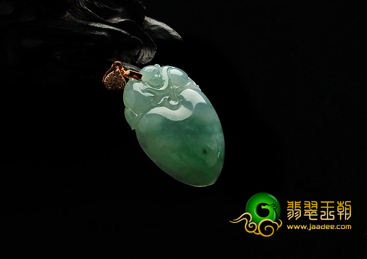 糯冰种飘翠缅甸翡翠A货灵猴献寿挂件