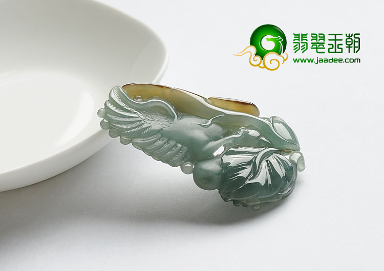 冰种褐黄翡晴水缅甸翡翠A货抓住机遇挂件