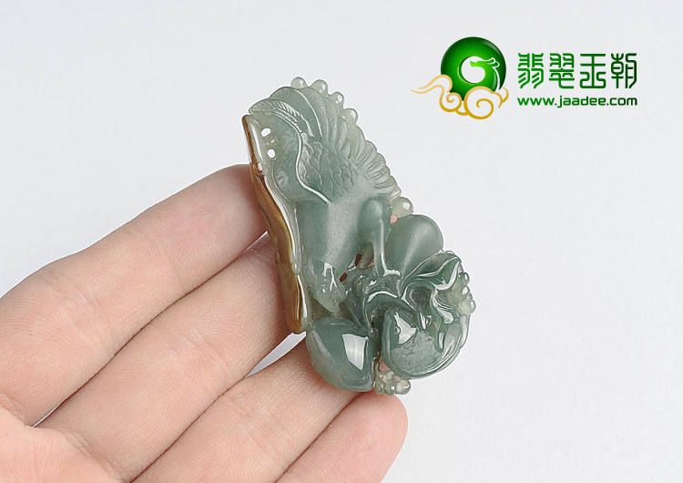 冰种褐黄翡晴水缅甸翡翠A货抓住机遇挂件