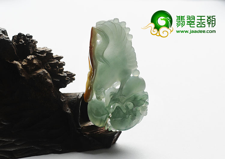 冰种褐黄翡晴水缅甸翡翠A货抓住机遇挂件
