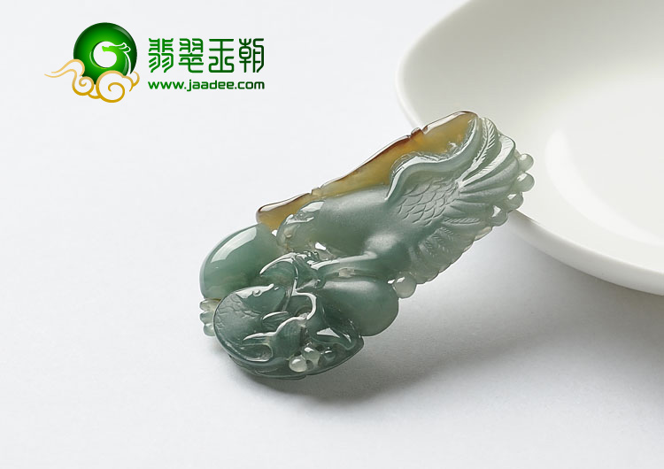 冰种褐黄翡晴水缅甸翡翠A货抓住机遇挂件