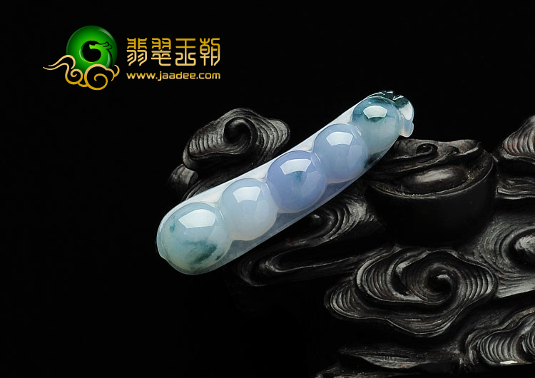 糯冰种紫罗兰飘花缅甸翡翠A货四季豆挂件