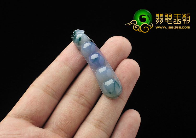 糯冰种紫罗兰飘花缅甸翡翠A货四季豆挂件