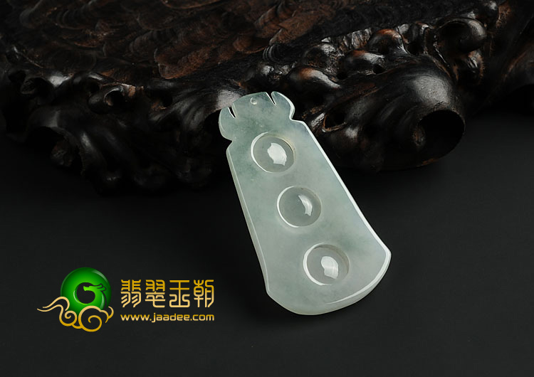 冰种晴水缅甸翡翠A货连中三元挂件（一对）