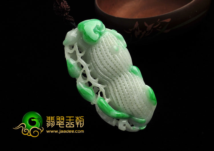 细糯种飘翠缅甸翡翠A货生意兴隆挂件