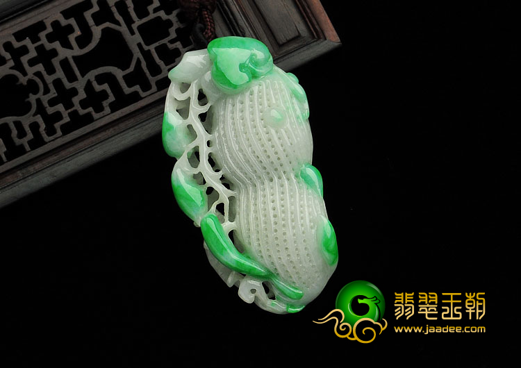 细糯种飘翠缅甸翡翠A货生意兴隆挂件