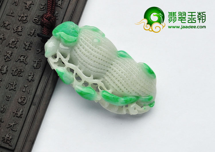 细糯种飘翠缅甸翡翠A货生意兴隆挂件