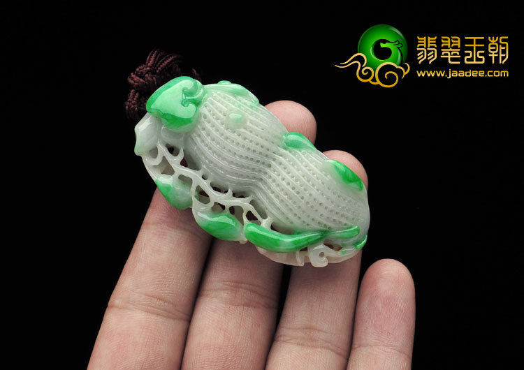 细糯种飘翠缅甸翡翠A货生意兴隆挂件