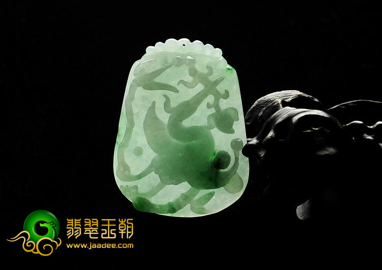 冰种飘翠缅甸翡翠A货一路连升挂件