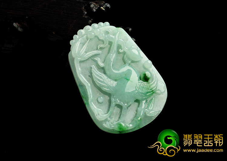 冰种飘翠缅甸翡翠A货一路连升挂件