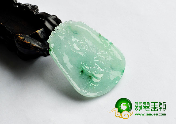 冰种飘翠缅甸翡翠A货一路连升挂件