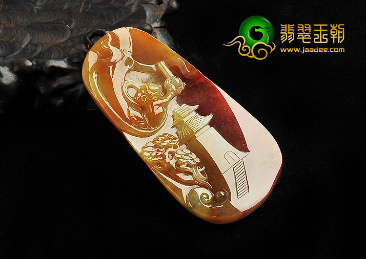 冰种红黄翡缅甸翡翠A货天籁之音挂件