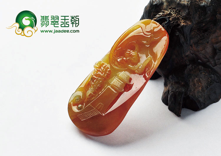 冰种红黄翡缅甸翡翠A货天籁之音挂件