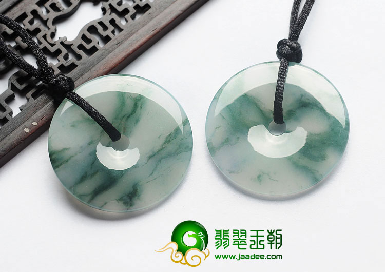 冰种飘花缅甸翡翠A货平安扣挂件（单价）