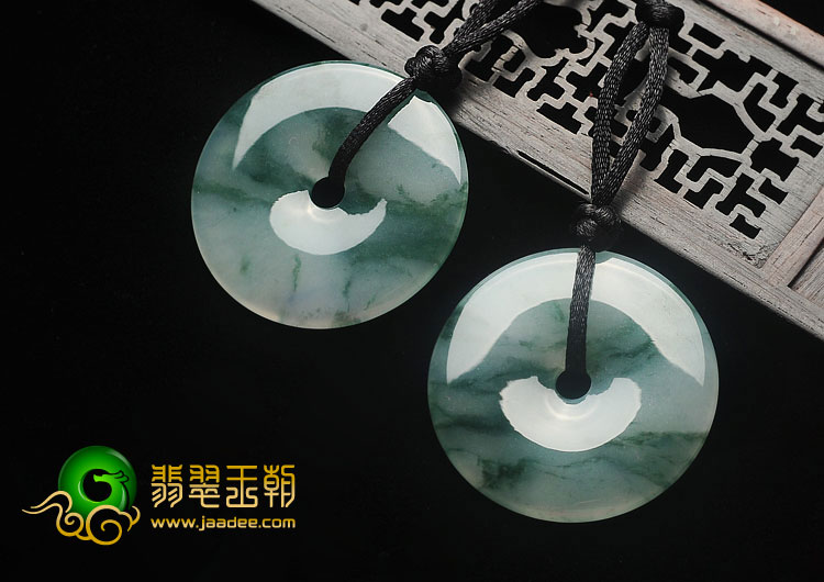 冰种飘花缅甸翡翠A货平安扣挂件（单价）