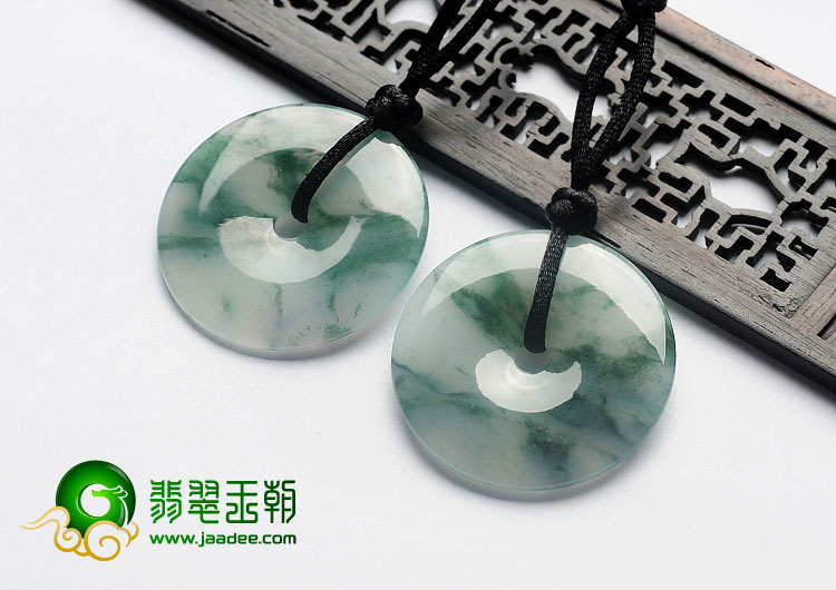 冰种飘花缅甸翡翠A货平安扣挂件（单价）