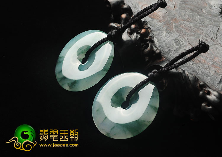 冰种飘花缅甸翡翠A货平安扣挂件（单价）