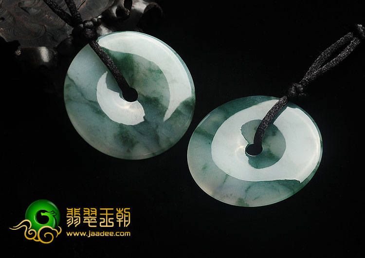 冰种飘花缅甸翡翠A货平安扣挂件（单价）