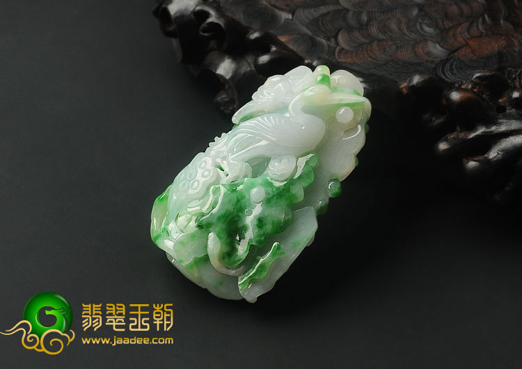 糯冰种飘翠缅甸翡翠A货一路连科挂件