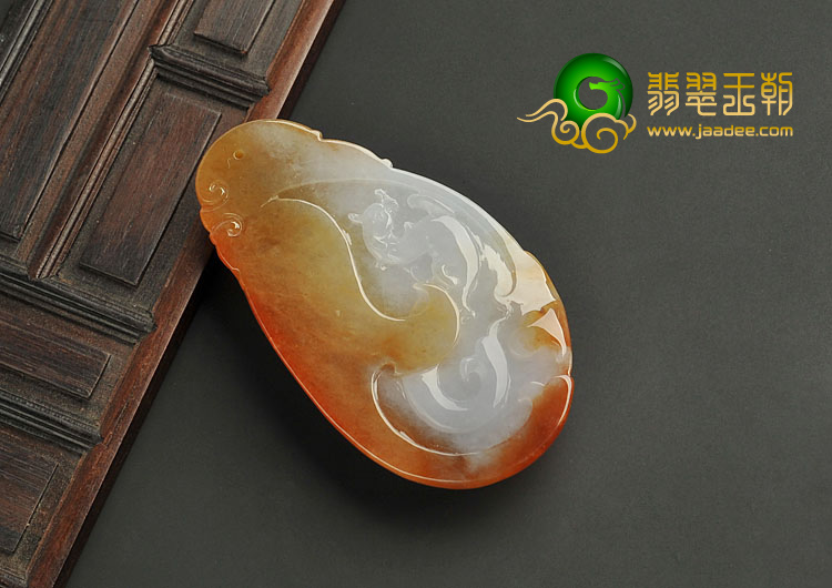 糯冰种褐黄翡缅甸翡翠A货貔貅挂件