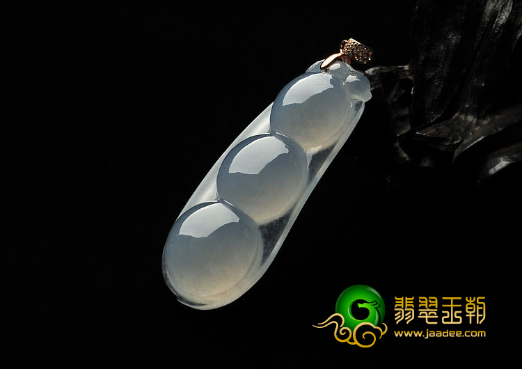冰种淡紫罗兰缅甸翡翠A货四季豆挂件