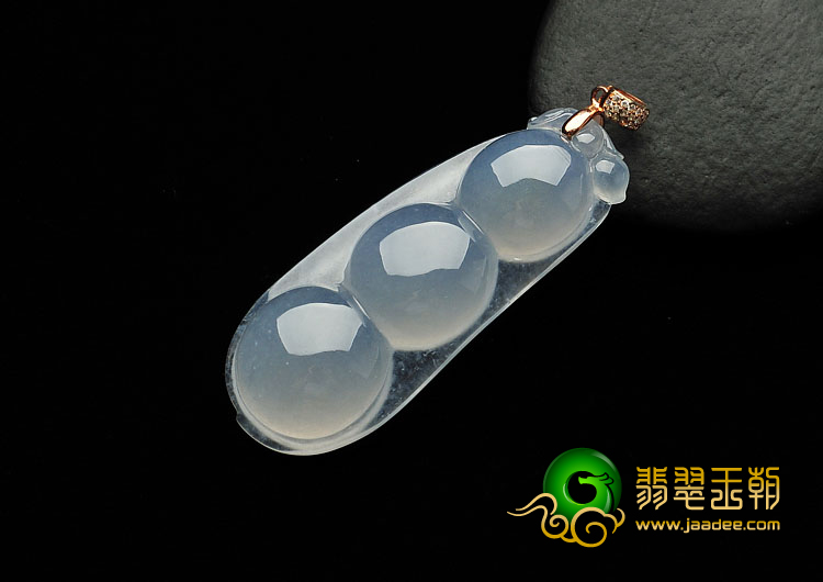 冰种淡紫罗兰缅甸翡翠A货四季豆挂件