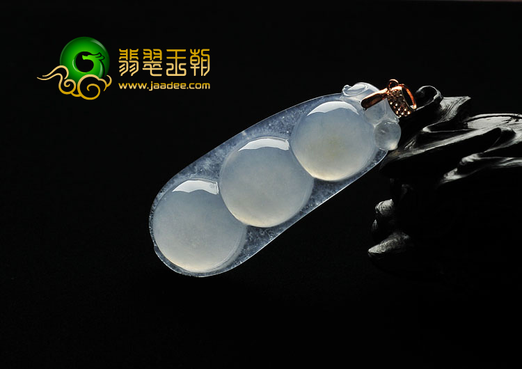 冰种淡紫罗兰缅甸翡翠A货四季豆挂件