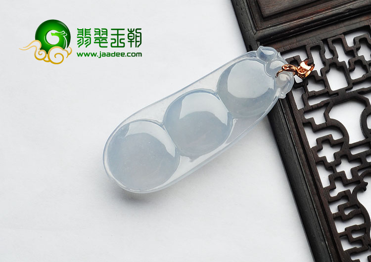 冰种淡紫罗兰缅甸翡翠A货四季豆挂件