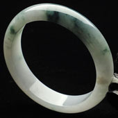 糯冰种飘花缅甸翡翠A货手镯（57mm）