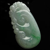 糯冰种飘翠缅甸翡翠A货如意挂件