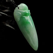 糯冰种飘翠缅甸翡翠A货福瓜挂件