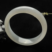 冰种白色缅甸翡翠A货手镯（52.8mm）