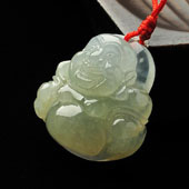 冰种黄翡缅甸翡翠A货玉佛挂件