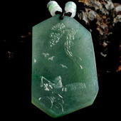 冰种晴水缅甸翡翠A货独钓寒江挂件