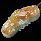 糯冰种红黄翡晴水缅甸翡翠A货一路连科挂件